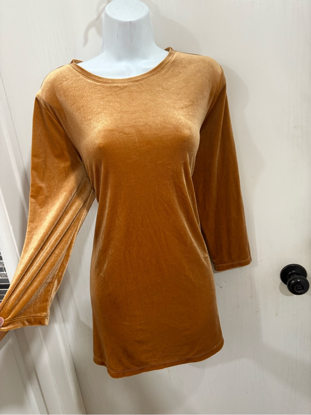 Isaac Mizrahi Velvet Long Sleeve Tunic - Copper